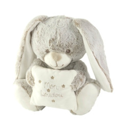 Peluche musicale Lapin chine marron Coussin Mon Doudou Tex Baby 20 cm chez vous des demain