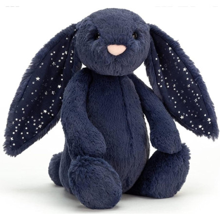 Peluche lapin Stardust bleu étoiles Jellycat 30 cm | Destock Baby