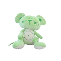 Doudou peluche souris verte ORCHESTRA 24 cm | Destock Baby