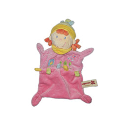 Doudou plat lutin fille rose maison avion NICOTOY 579/6670
