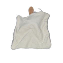 Doudou Plat Lapin Kaloo gris blanc Bonnet Laine tricot| Destock Baby