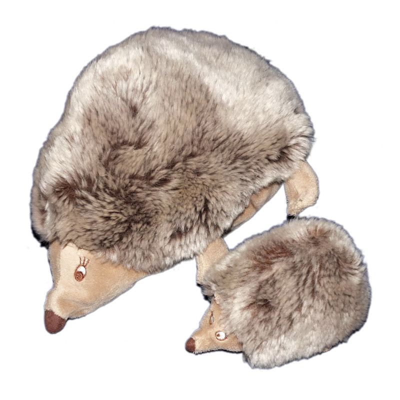 Peluche Doudou Maman Hérisson et son bébé marron gris Kapplar Igelkott IKEA 26 cm