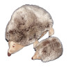 Peluche Doudou Maman Hérisson et son bébé marron gris Kapplar Igelkott IKEA 26 cm