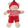 Doudou peluche ours habit rouge marin poisson Vêtir | Destock Baby