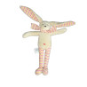 Doudou Lapin Beige clair crème SERGENT MAJOR Rayures orange rouge jaune