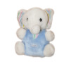 Peluche éléphant bleu blanc rayures Boulgom 26 cm vintage | Destock Baby