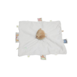 Doudou plat ours blanc pomme étiquettes Noukie's | Destock Baby