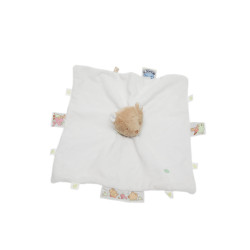 Doudou plat ours blanc pomme étiquettes Noukie's | Destock Baby