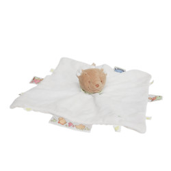 Doudou plat ours blanc pomme étiquettes Noukie's | Destock Baby