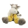 Doudou peluche Vache gris blanc echarpe jaune The Plushies collection Lombook 35 cm (18330)