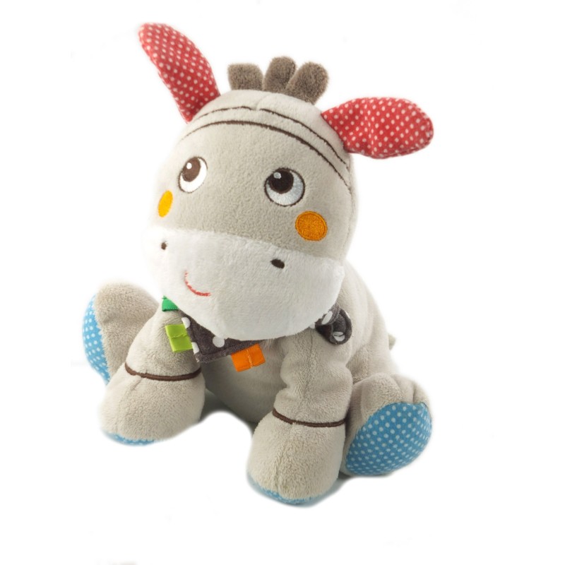 Doudou peluche Zèbre gris Echarpe marron pois Nicotoy Simba (18951)