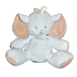 Doudou peluche Elephant bleu beige NATTOU Assis 22 cm (13606)