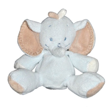 Doudou peluche Elephant bleu beige NATTOU Assis 22 cm (13606)