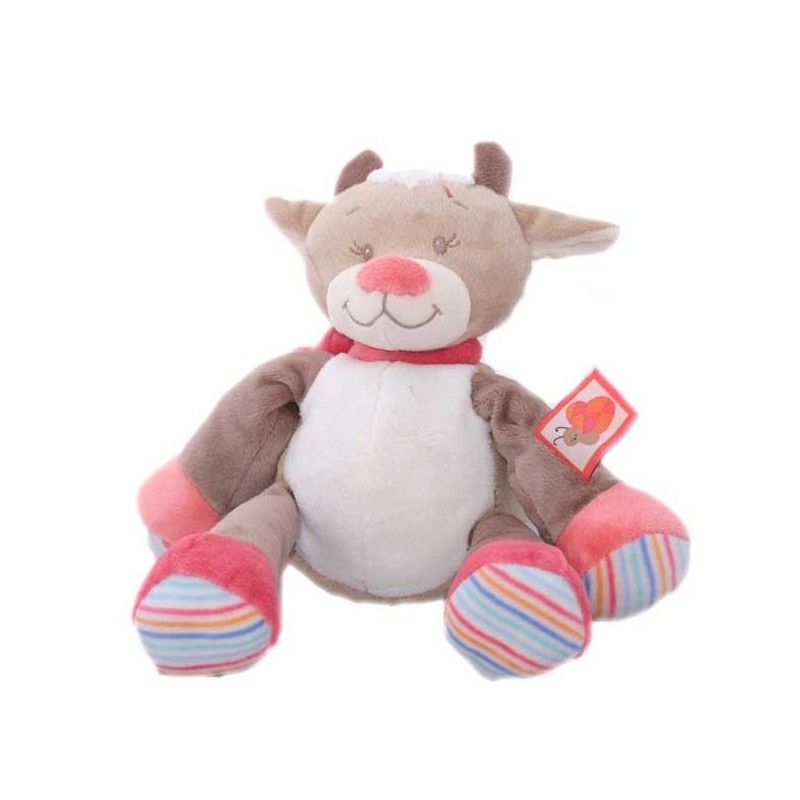 Doudou vache beige rose blanc les Zamis NATTOU (16008)