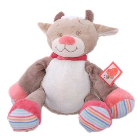 Doudou vache beige rose blanc les Zamis NATTOU (16008)