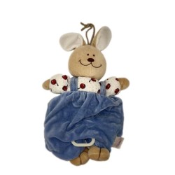 Doudou peluche musicale Lapin bleu Noukies Cerises 35 cm (28140)