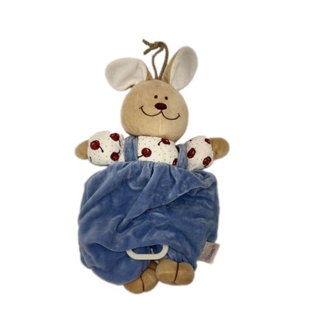 Doudou peluche musicale Lapin bleu Noukies Cerises 35 cm (28140)