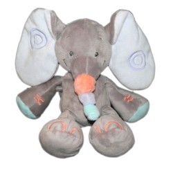 Doudou peluche Elephant gris bubble 30 cm Nattou (19158)