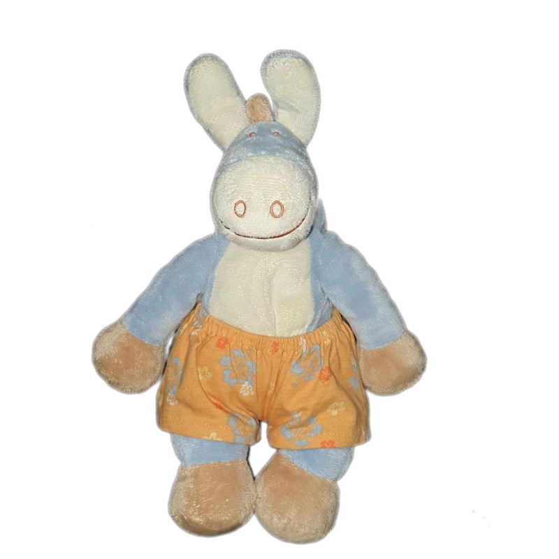 Doudou peluche Ane Paco Noukies Short orange 28 cm (23061)
