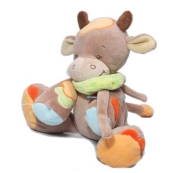 Doudou Peluche Vache beige orange Little Garden NATTOU 23 cm (17926)