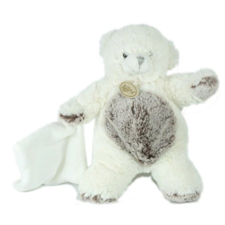 Doudou Baby Nat Ours les Flocons blanc marron mouchoir Babynat BN664 (18958)