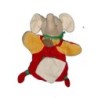 Doudou Marionnette ELEPHANT rouge jaune Mouchoir Blanc - BABY NAT' Babynat  (5249)