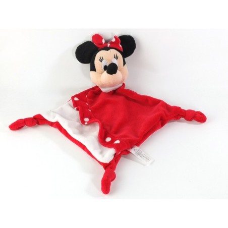 Doudou plat Minnie rouge blanc pois Disney Nicotoy (20960)