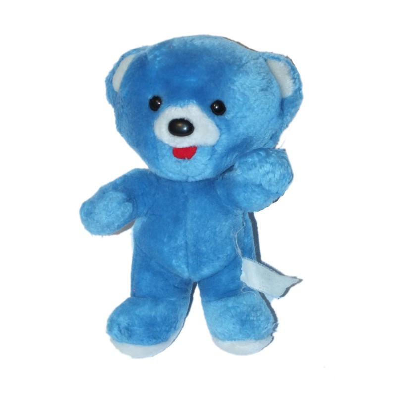 Ancienne peluche ours bleu Nestlé 22 cm (27733)