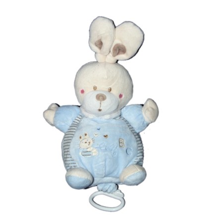 Doudou LAPIN bleu Musical NICOTOY Simba ABC H 28 cm (13089)