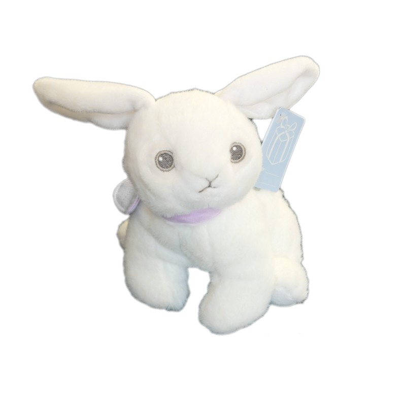 Doudou LAPIN Collier mauve Coeur - NICOTOY Simba Dickie Avda - H 15 cm (7494)