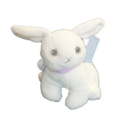 Doudou LAPIN Collier mauve Coeur - NICOTOY Simba Dickie Avda - H 15 cm (7494)
