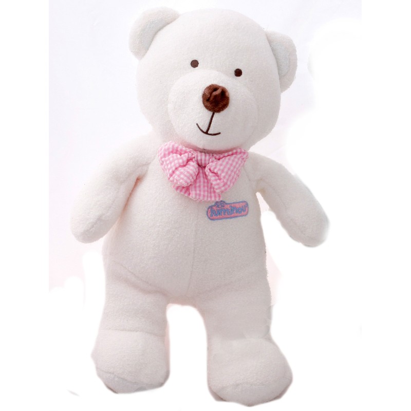 Doudou Peluche OURS rose - LUMINOU Jemini - H 35 cm (7157)