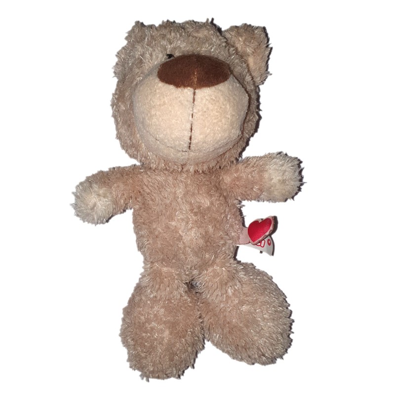 Peluche doudou Ours beige Coeur  24 cm NICI (24214)