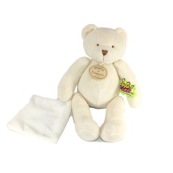 Doudou et Compagnie - Tatoo Ours blanc avec Mouchoir - 26 cm (17516)