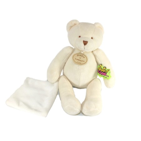 Doudou et Compagnie - Tatoo Ours blanc avec Mouchoir - 26 cm (17516)