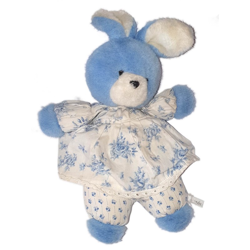 Vintage - Ancienne Peluche Lapin Bleu 35 cm Mundia (23914)