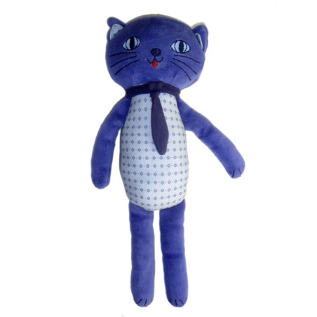 Doudou Chat bleu Bout Chou Monoprix - H 28 cm (5401)