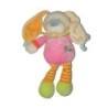 Doudou lapin rose orange Coeur Nicotoy 26 cm (26508)