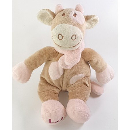 NOUKIES Doudou Vache Lola rose beige 28 cm (22686)