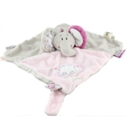 Doudou plat Elephant gris rose Nina Kali Kenza Noukies (21886)