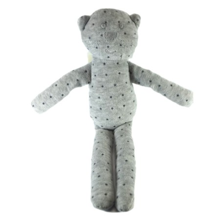 Doudou Chat gris étoiles Bout'chou Monoprix 30 cm (17610)