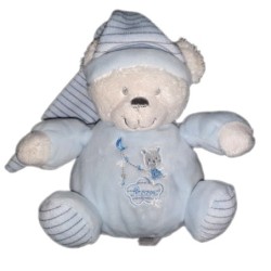 Peluche doudou Ours bleu Ourson Max & Sax Moon 16 cm CMI Carrefour (22120)