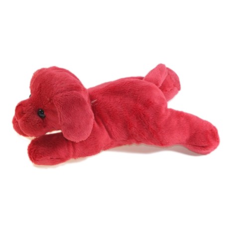 Doudou chien rouge bordeaux allongé Carrefour Max & Sax 20 cm (18251)