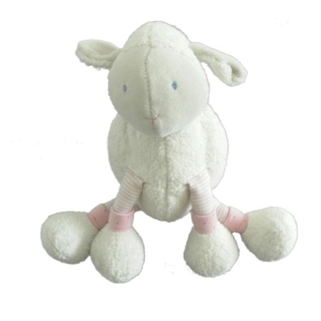 Doudou Mouton blanc rose Lila MOULIN ROTY 18 cm (13647)