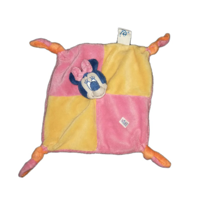 Doudou plat Minnie rose jaune bleu Disney Baby (21475)