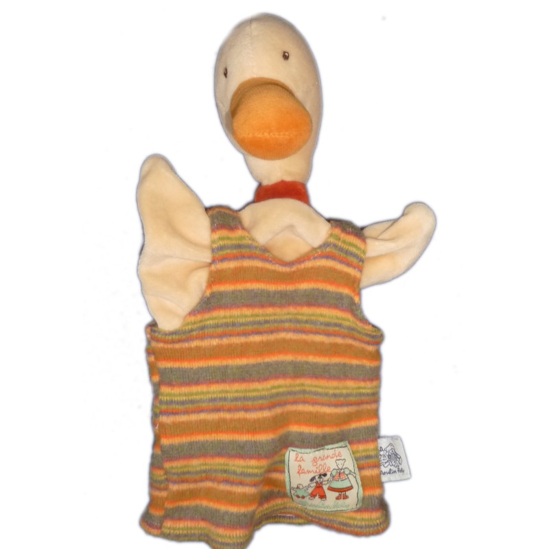 Doudou Marionnette CANARD Oie - MOULIN ROTY - La Grande Famille - H 28 cm (4902)