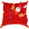 Doudou plat Lutin Clown rouge orange DRAGOBERT - MOULIN ROTY (9614)