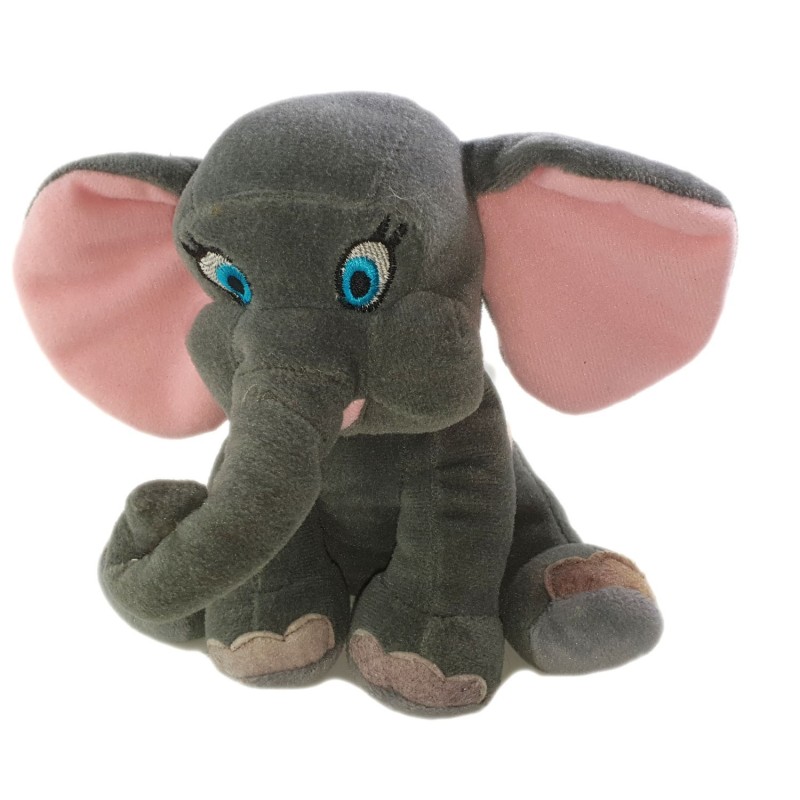 Peluche doudou Elephant gris rose Dumbo Victoria 16 cm (25965)