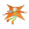 DOUDOU ET COMPAGNIE - Vache orange Vert bleu Feuille Tatoo 35 cm (13430)