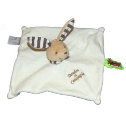 DOUDOU ET COMPAGNIE Lapin blanc marron Tatoo (14620)